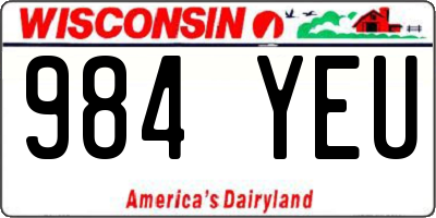 WI license plate 984YEU