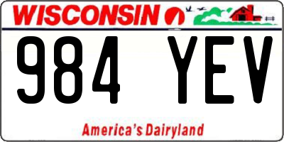WI license plate 984YEV