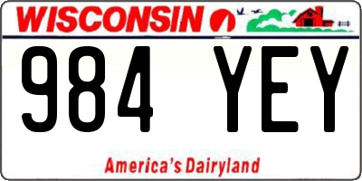 WI license plate 984YEY