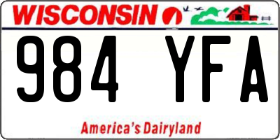 WI license plate 984YFA