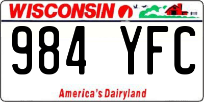 WI license plate 984YFC