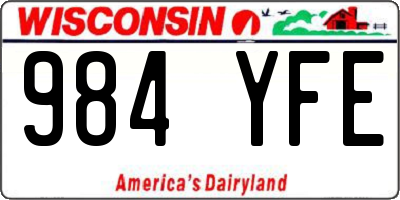 WI license plate 984YFE