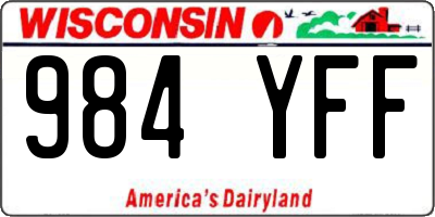 WI license plate 984YFF