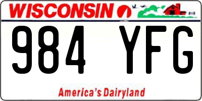 WI license plate 984YFG