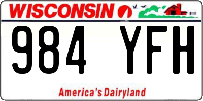 WI license plate 984YFH