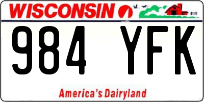 WI license plate 984YFK