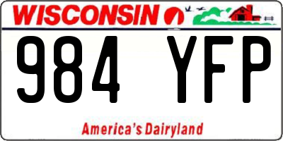 WI license plate 984YFP