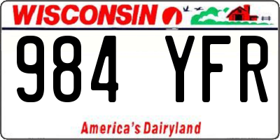WI license plate 984YFR
