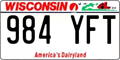 WI license plate 984YFT