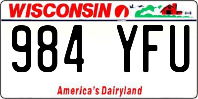 WI license plate 984YFU