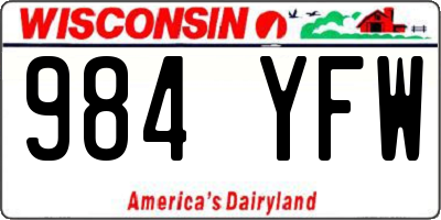 WI license plate 984YFW
