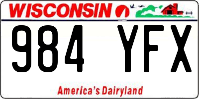 WI license plate 984YFX