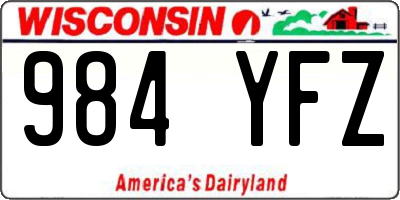 WI license plate 984YFZ