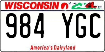 WI license plate 984YGC