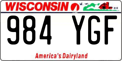 WI license plate 984YGF