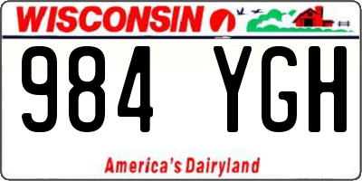 WI license plate 984YGH