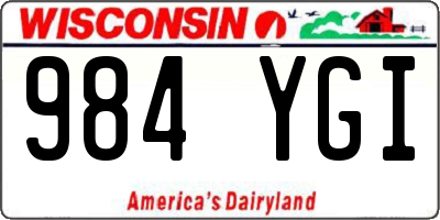 WI license plate 984YGI