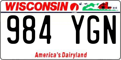 WI license plate 984YGN