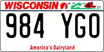 WI license plate 984YGO
