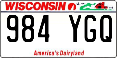 WI license plate 984YGQ