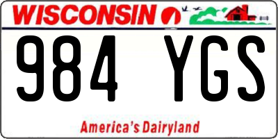 WI license plate 984YGS