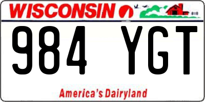 WI license plate 984YGT