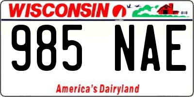 WI license plate 985NAE