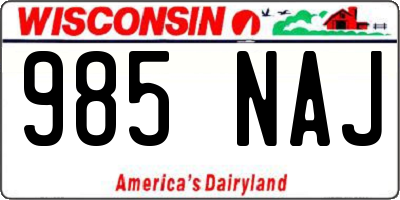 WI license plate 985NAJ