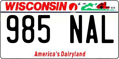 WI license plate 985NAL