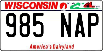 WI license plate 985NAP