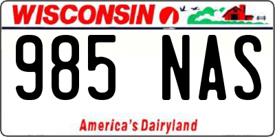 WI license plate 985NAS