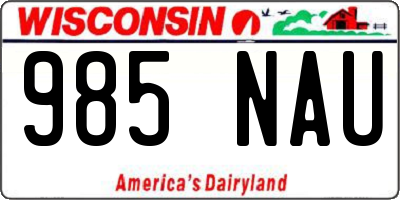 WI license plate 985NAU