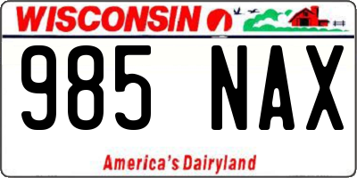 WI license plate 985NAX
