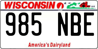 WI license plate 985NBE