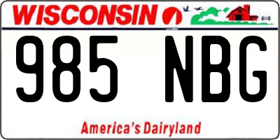 WI license plate 985NBG