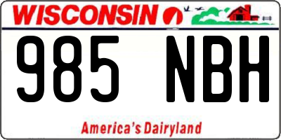 WI license plate 985NBH