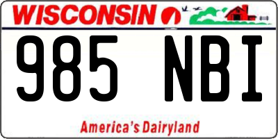 WI license plate 985NBI