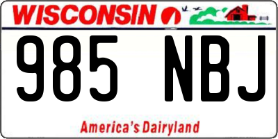 WI license plate 985NBJ
