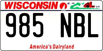 WI license plate 985NBL