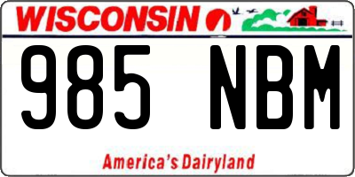 WI license plate 985NBM