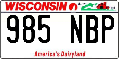 WI license plate 985NBP
