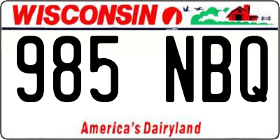 WI license plate 985NBQ