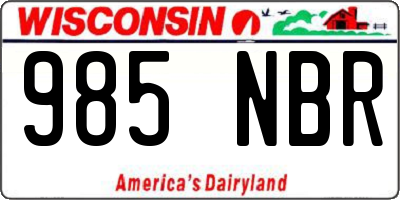 WI license plate 985NBR