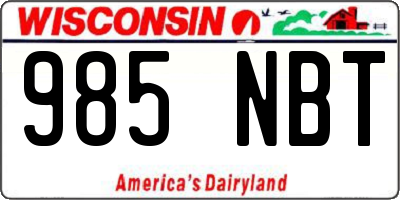 WI license plate 985NBT