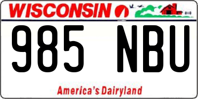 WI license plate 985NBU