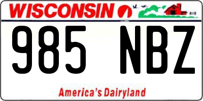 WI license plate 985NBZ