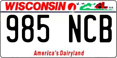 WI license plate 985NCB