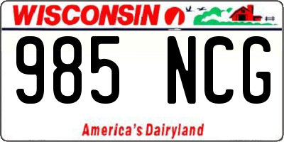 WI license plate 985NCG