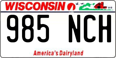 WI license plate 985NCH