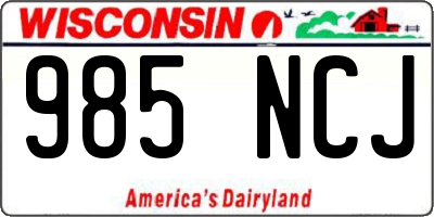 WI license plate 985NCJ